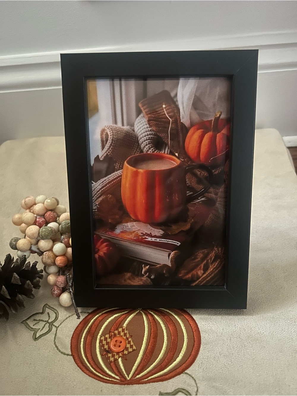 Autumn Orange Pumpkin Mug Framed Art Print New 4x6